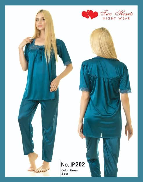 2-Piece Silk Nightwear Set – Two Hearts Collection