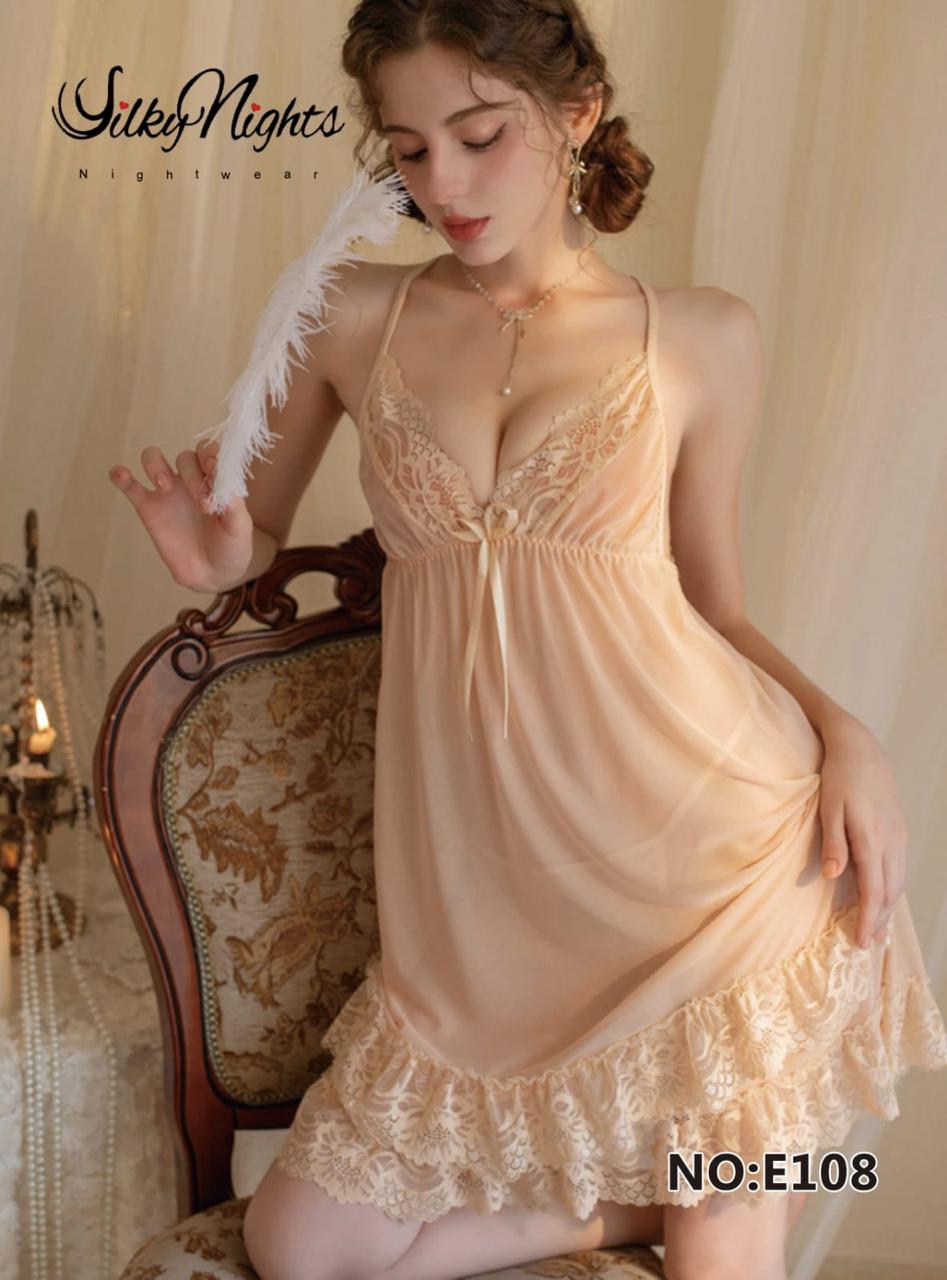 Elegant Lace & Mesh Chemise