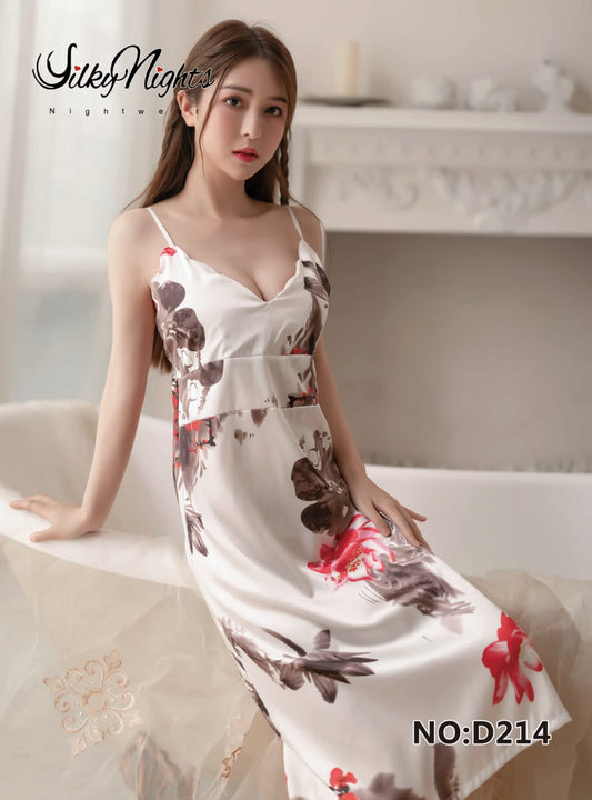 Elegant Floral Silky Nighty