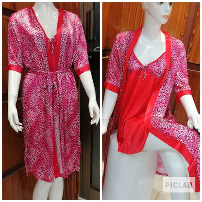 Silk Leopard Chic 2-Piece Nightwear Set