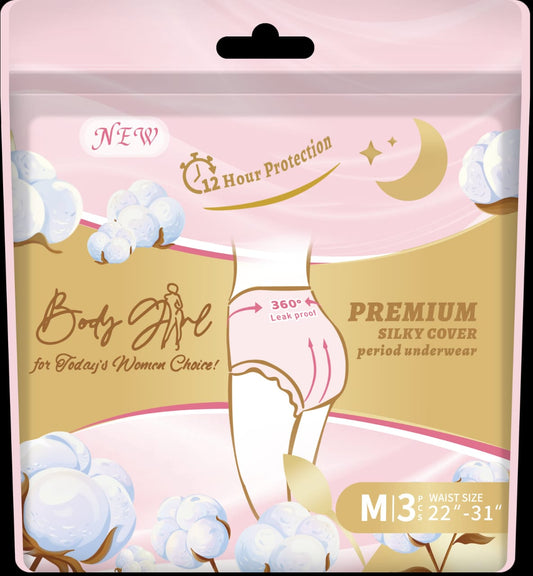Premium Silky Cover Disposable Period Underwear - 360° Leak-Proof Overnight Protection