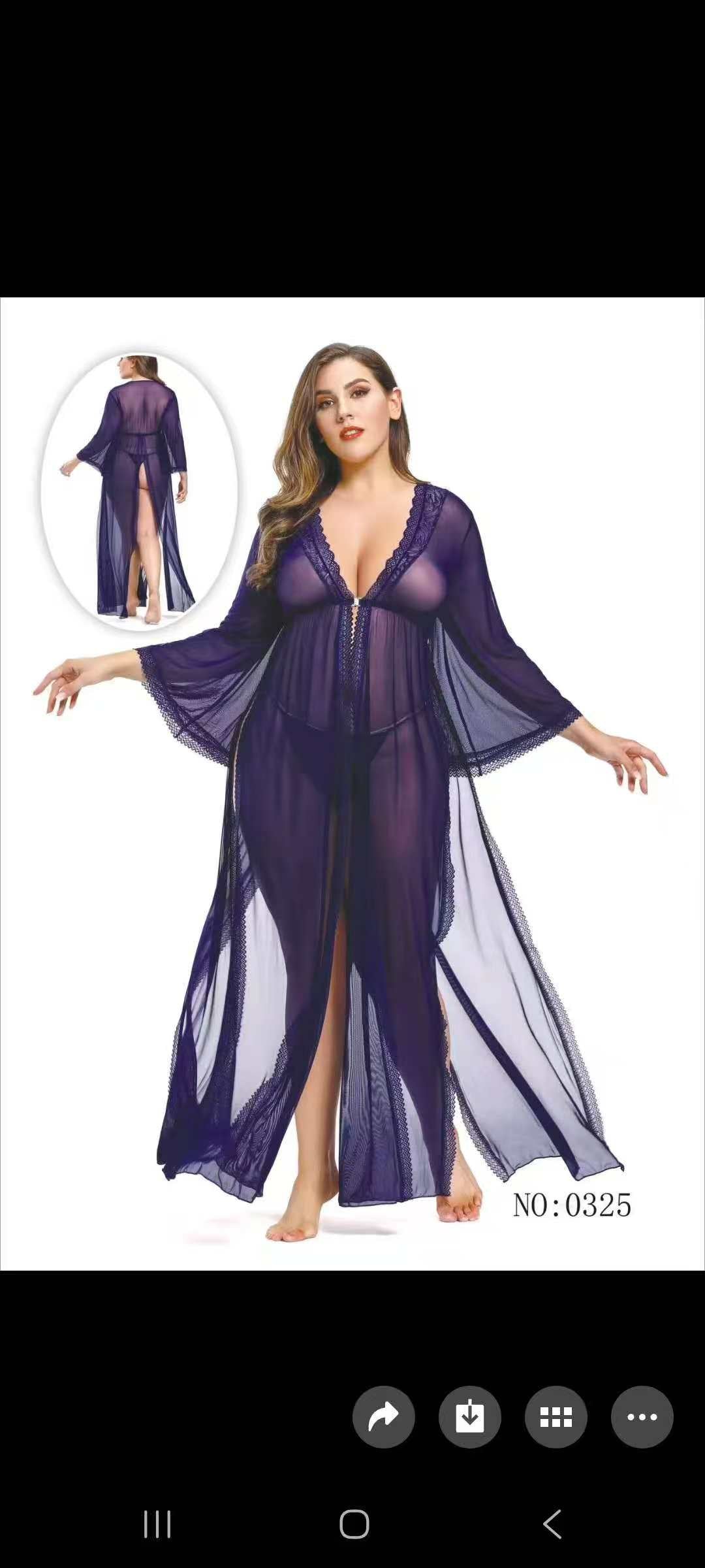 SD-Twilight Allure Long Mesh Robe Set
