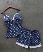 Polka Dot Padded Satin Cami & Shorts Nightwear Set