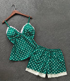 Polka Dot Padded Satin Cami & Shorts Nightwear Set