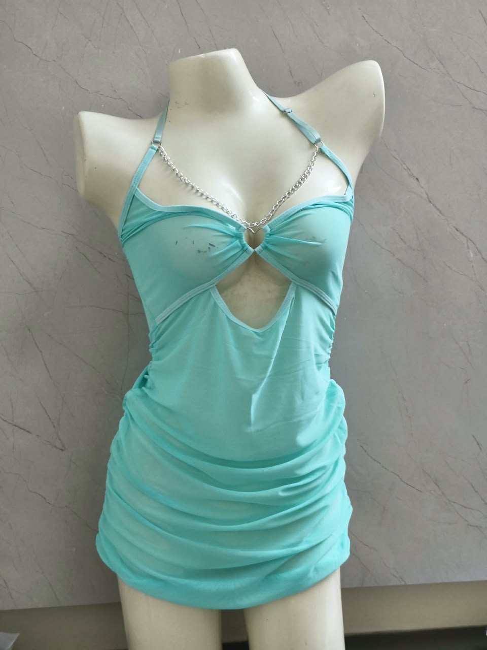 Obsidian Sparkle Halter Mesh Mini Dress