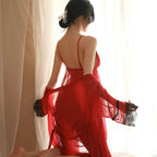 Mist Sheer Lace Robe & Chemise Set