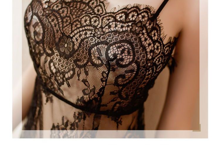 Black Lace Sheer Babydoll Nightdress