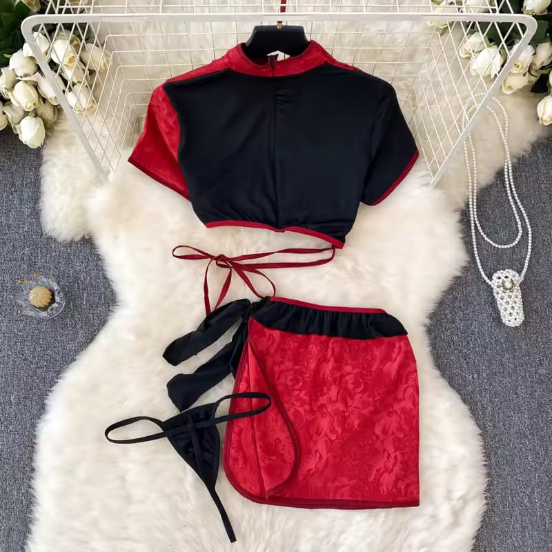 Oriental-Inspired Silk Lingerie Set