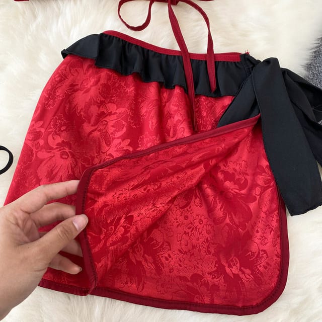 Oriental-Inspired Silk Lingerie Set