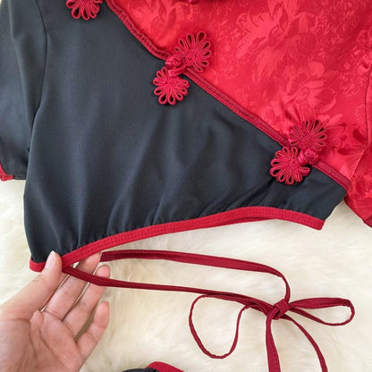 Oriental-Inspired Silk Lingerie Set