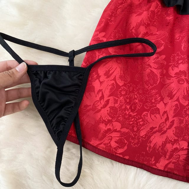 Oriental-Inspired Silk Lingerie Set