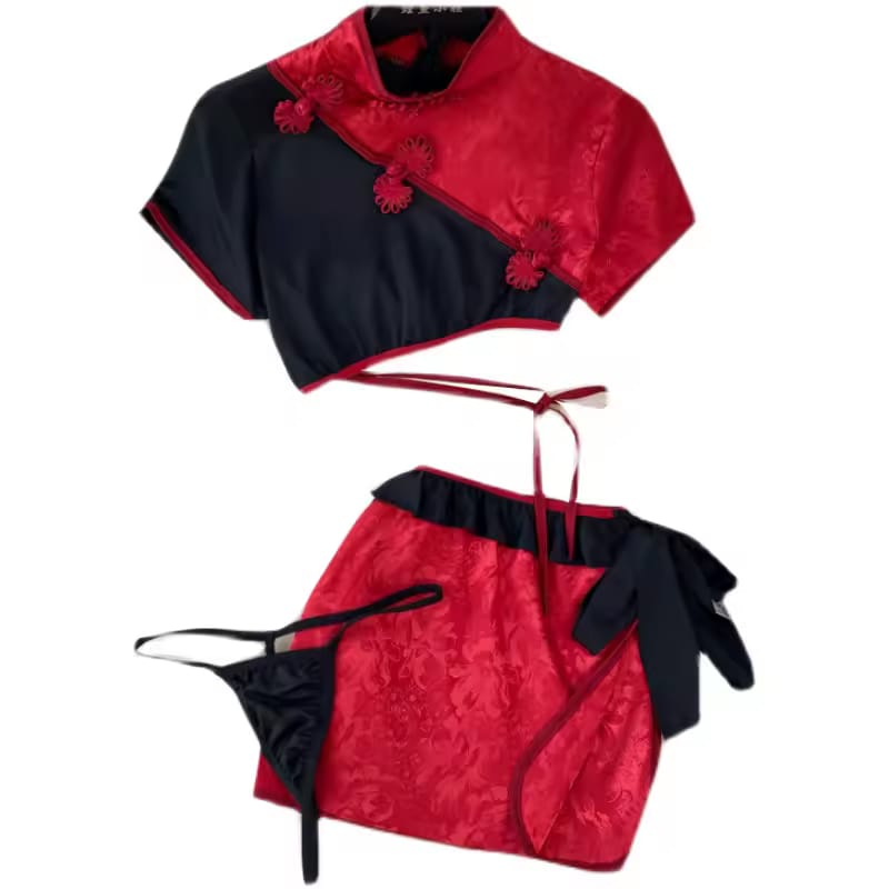 Oriental-Inspired Silk Lingerie Set