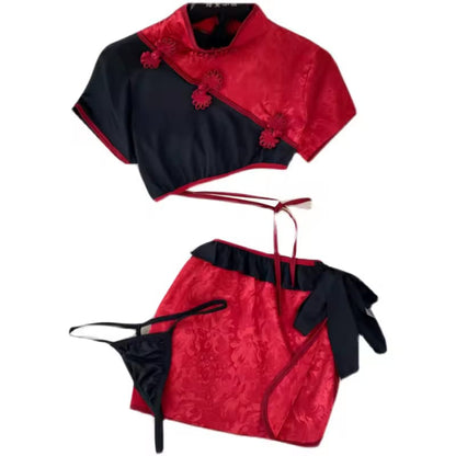 Oriental-Inspired Silk Lingerie Set