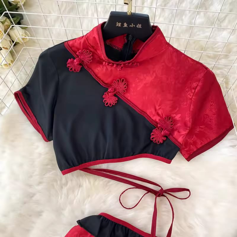 Oriental-Inspired Silk Lingerie Set