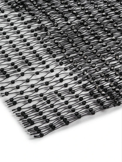 See Through Rhinestone Bikini Dress