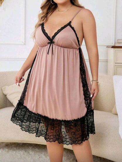 Satin Lace Nightdress with Robe