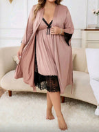 SD - Ive Silk Lace Nightdress with Robe