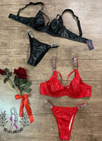 Love Secret Non Padded Underwired PU Leather Bra Set