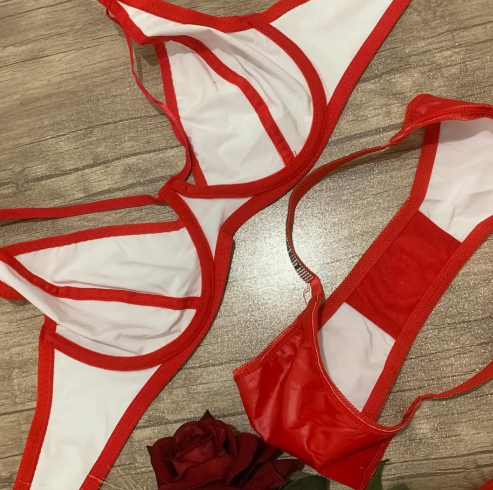 Love Secret Non Padded Underwired PU Leather Bra Set