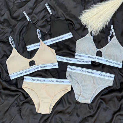 Cherry Kingdom Removable Pad Bra Set