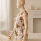 SD - Floral Silk Satin Cami & Shorts Set