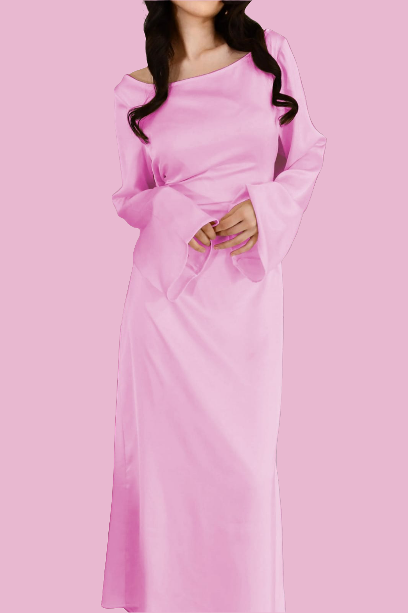 Allure Blush Silk Maxi Dress | Suhadesires
