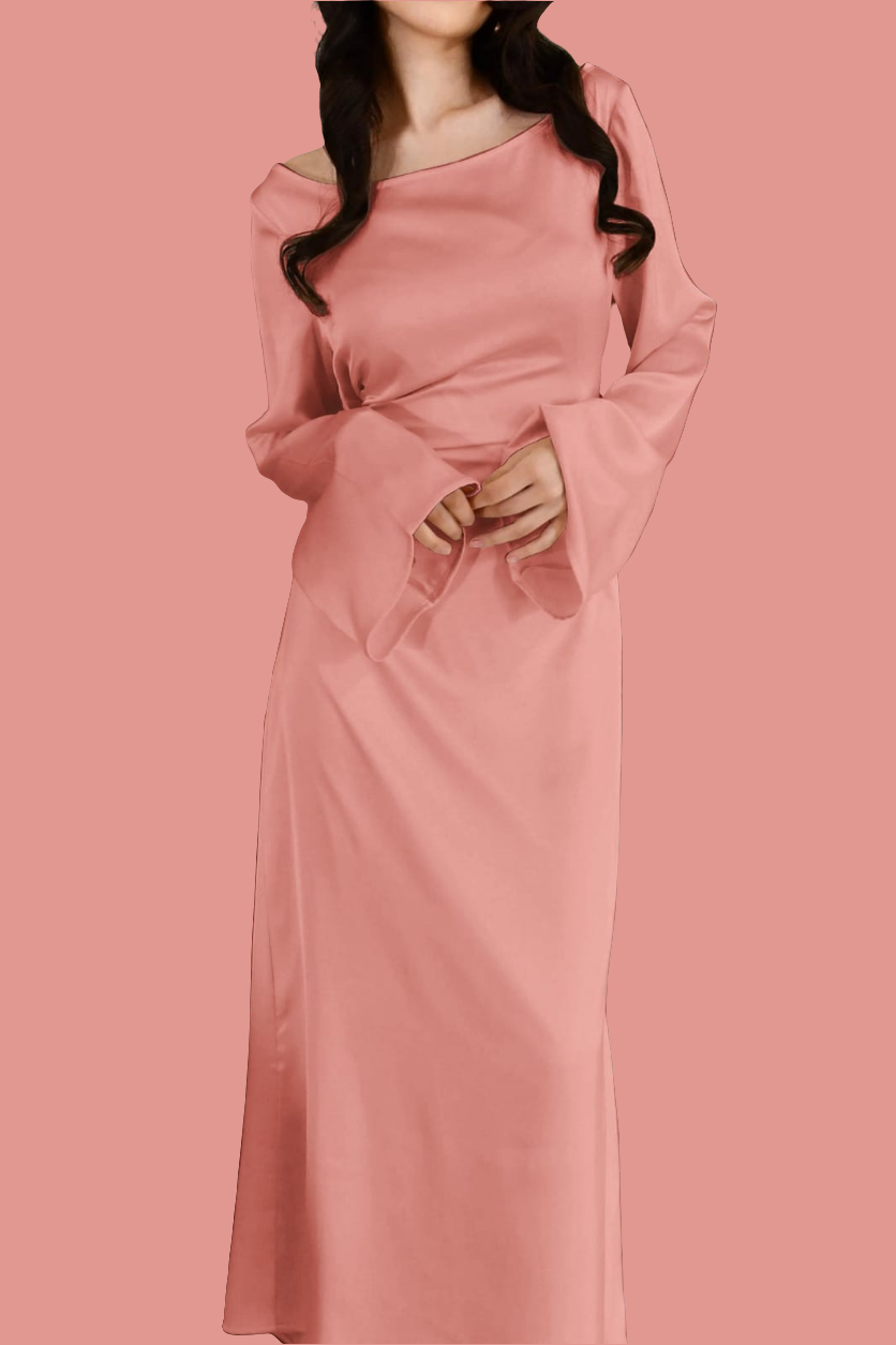 Allure Blush Silk Maxi Dress | Suhadesires