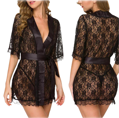 Desire Sheer Babydoll Robe & Panty Set