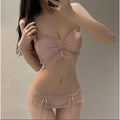 Pleated Satin Bra & Panty Set