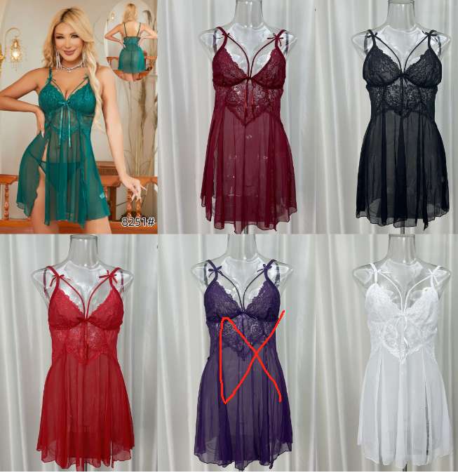 Emerald Lace & Mesh Babydoll Set – Split-Front Chemise