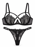 Midnight Bloom Black Lace Lingerie Set