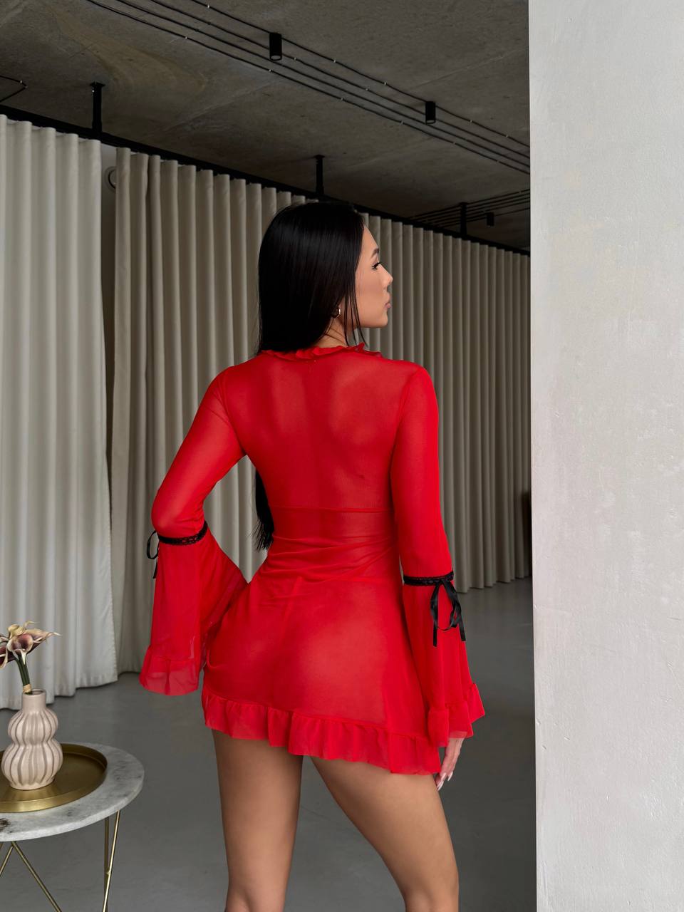 Mexican Sheer Mesh Flared Set