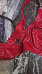 Love Secret Non Padded Underwired PU Leather Bra Set
