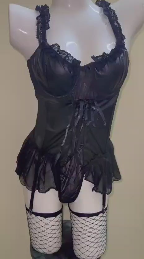 SD - Obsidian Muse Desire Bodysuit With Stockings