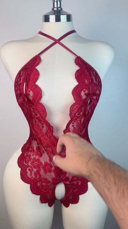 Deep V Lace Lingerie – Sexy Plunge Bodysuit for Women