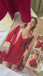 SD - Premium Butter-Soft Stretch Ice Silk Finish Chemise & Robe Set