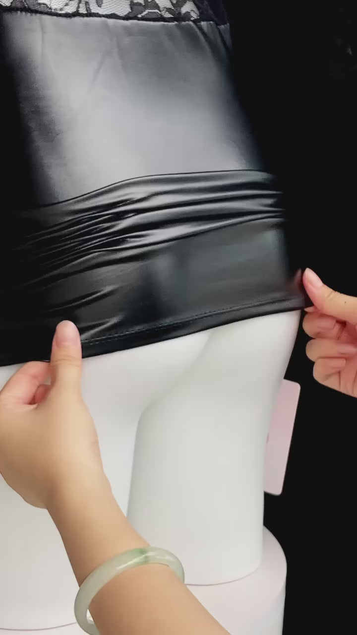 Seductive Lace & Latex Secretary Dress