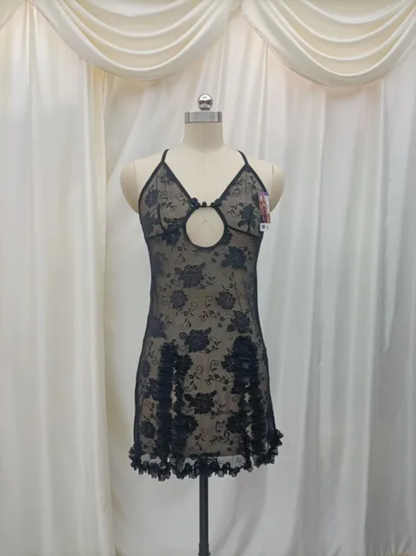 Romantic Aubergine Purple Slit Nightdress