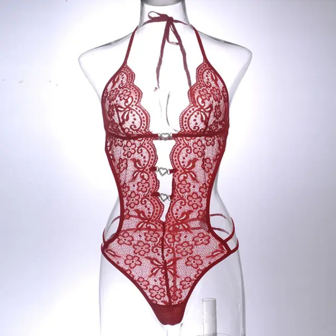 Seductive Lace Cut-Out Bodysuit
