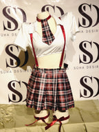 Red Plaid University Temptation Roleplay Set