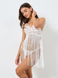 Midnight Rhythm Intricate Lace Fringe Teddy