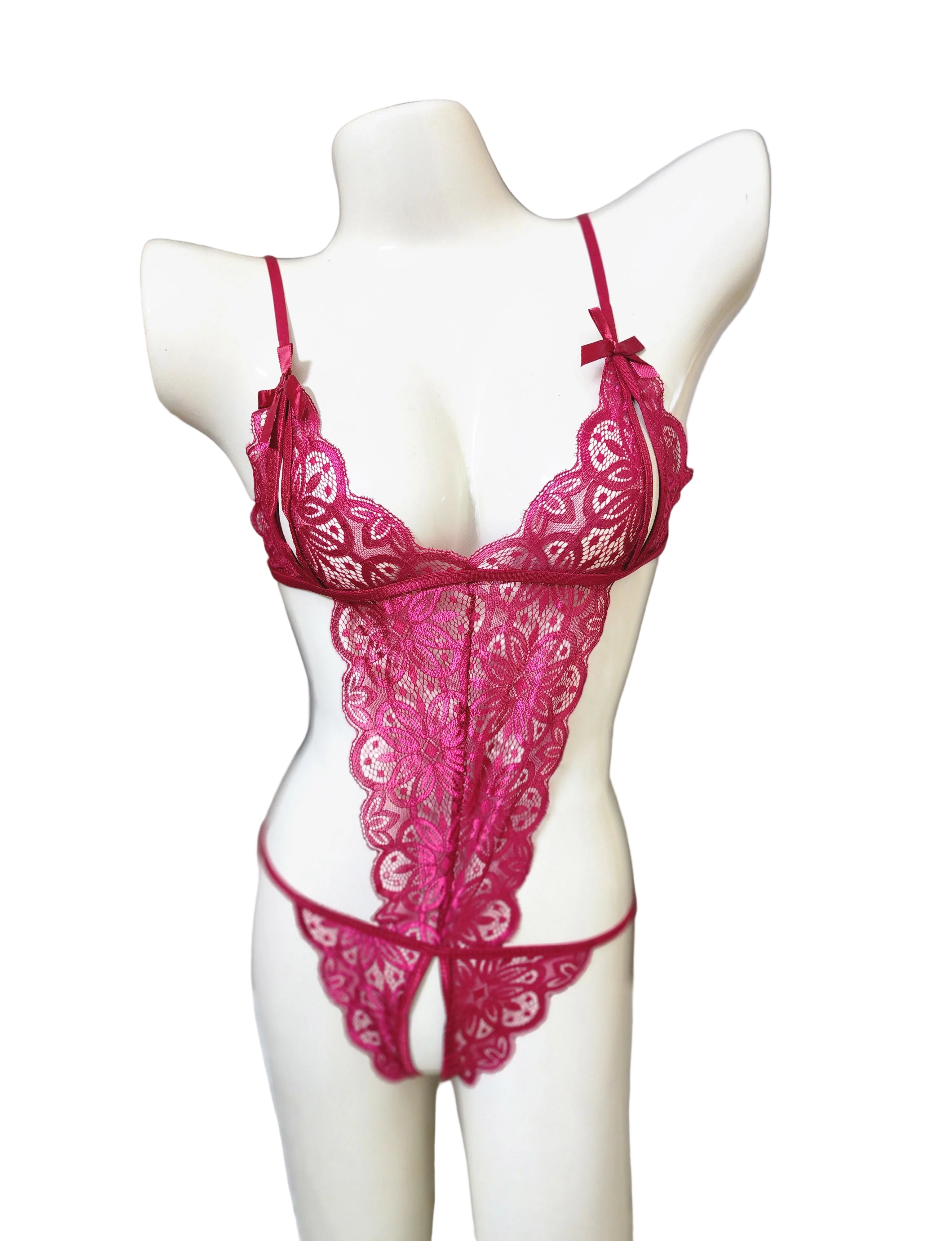 Crotchless Lace Teddy Lingerie