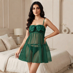Amour Gift Bow Sheer Babydoll Set