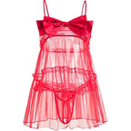 Amour Gift Bow Sheer Babydoll Set