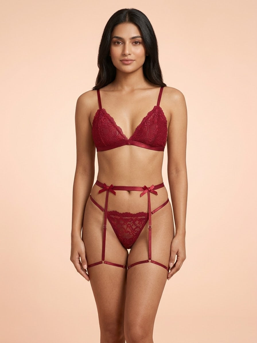 3-piece lace lingerie set