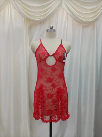 Romantic Aubergine Purple Slit Nightdress