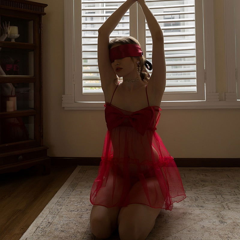 SD - Amour Bow Sheer Babydoll Set
