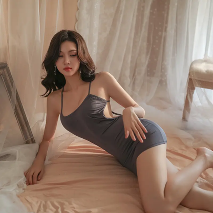 Sexy Strappy Nightwear Backless Dress – 2 Piece