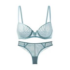 Honeycomb Mesh V-Cut Lingerie Set