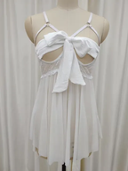 Sheer Lace Babydoll with Satin Bow